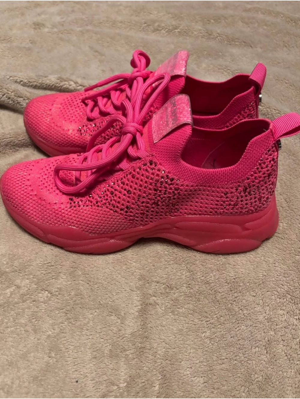 Steve Madden Kids Bright Pink Knit Sneakers